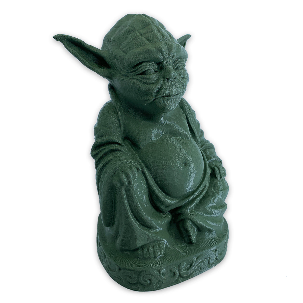 Yoda Buddha Olive Green 3D Printing by Muckychris
