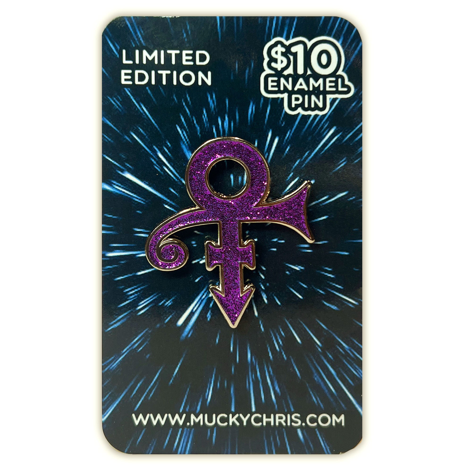 Prince Rip Pin Artist Formerly Known As | Prince | Purple Glitter Enamel Pin – Muckychris