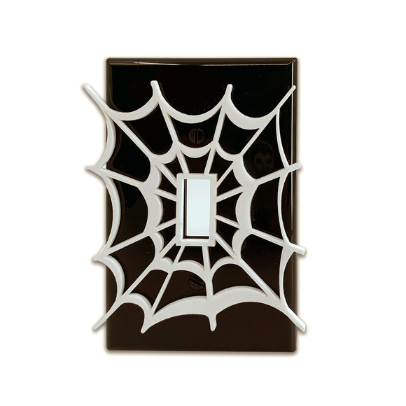 Spiderman Web | White on Black | Light Switch Cover