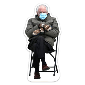Bernie Sanders with Mittens | 3" Gloss Vinyl Sticker