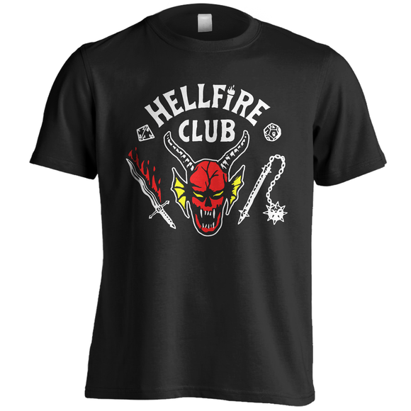 Stranger Things Tee - Cosplay Shirt, Hellfire Club, Black T-Shirt